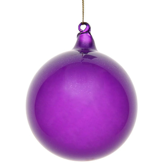 Jim Marvin Purple Glitter Bubblegum Glass Ball Ornaments
