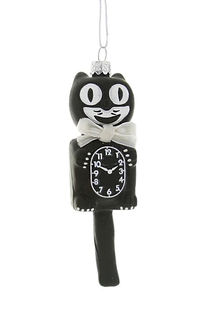 Retro Cat Clock Ornament