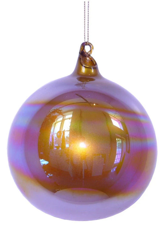 Jim Marvin Burnished Gold Pearl Glass Ball Ornaments