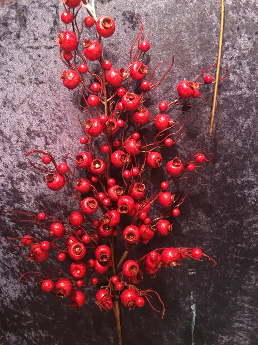 Crabapple Spray, Metallic Red Sparkle