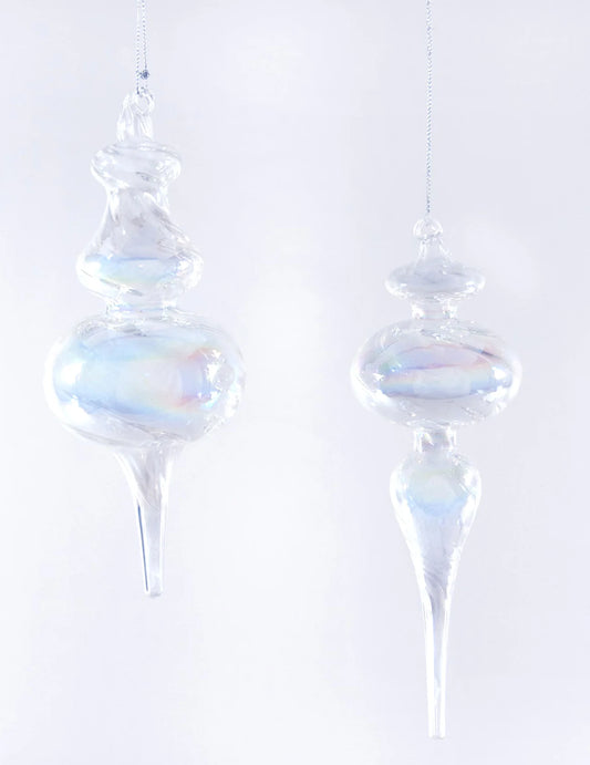 Swirl Glass Three Layer Finial Ornaments