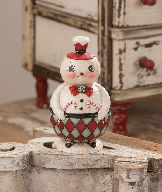 Double Cane Conrad Snowman Jar