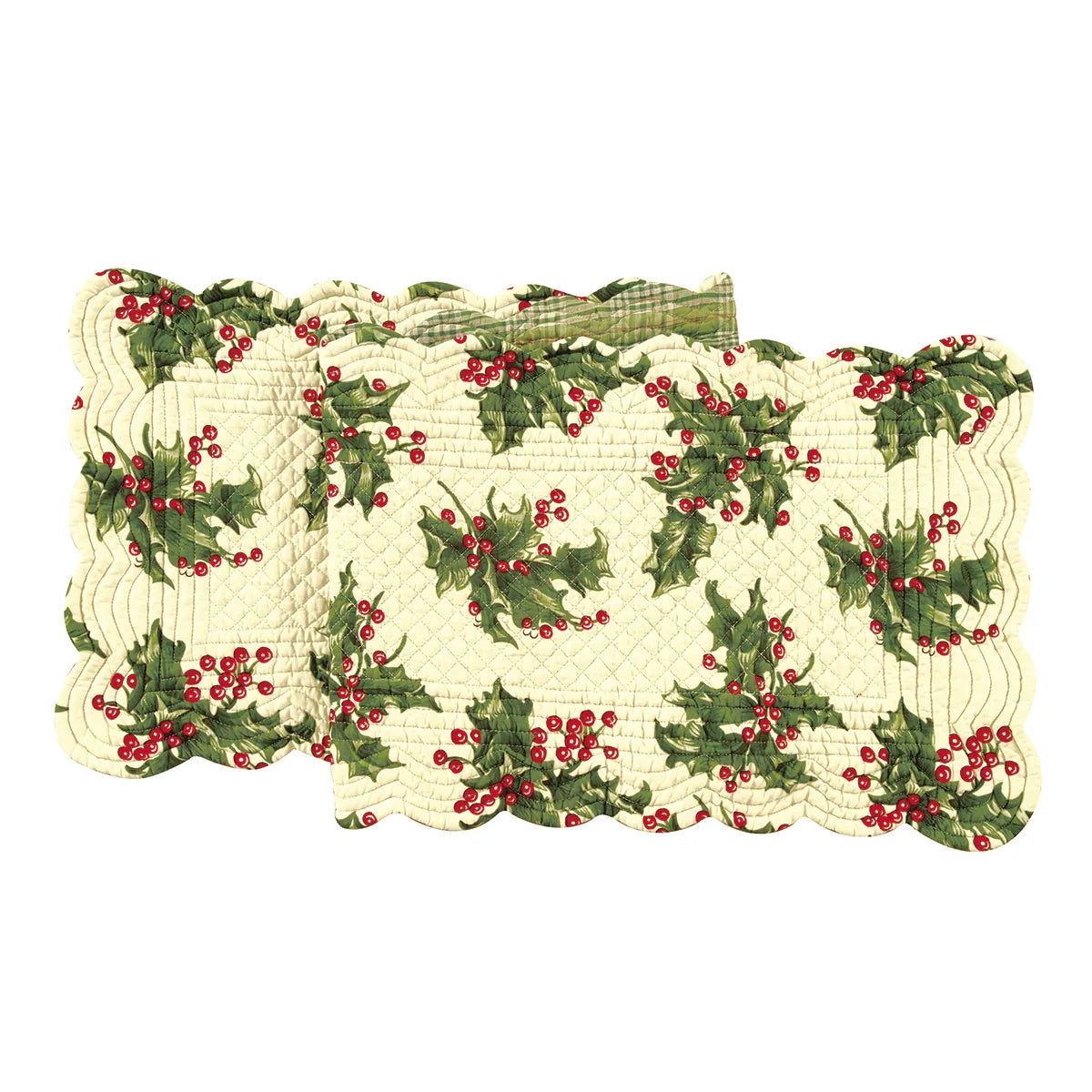April Cornell Quilted Holly Table Runner, Cream