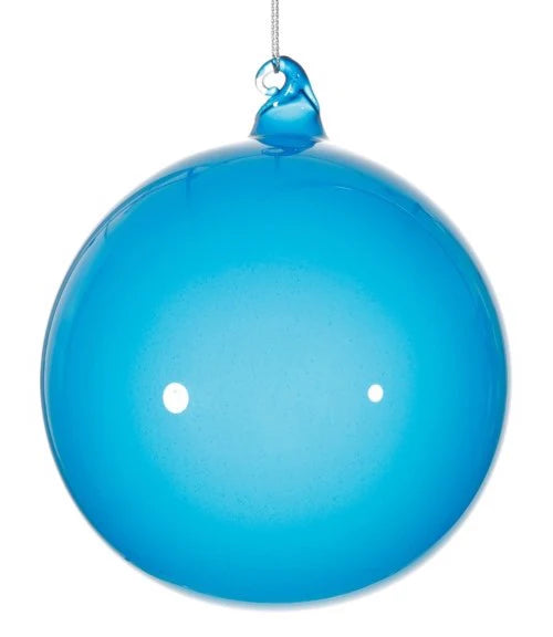 Jim Marvin Aegean Sea Blue Bubblegum Glass Ornaments