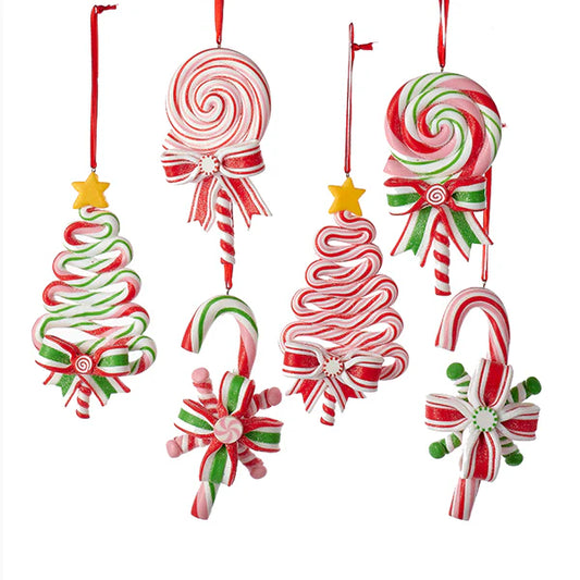 Candy Cane Treats Ornament Set