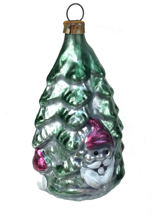 Vintage Patina Gnome Santa Tree Ornament